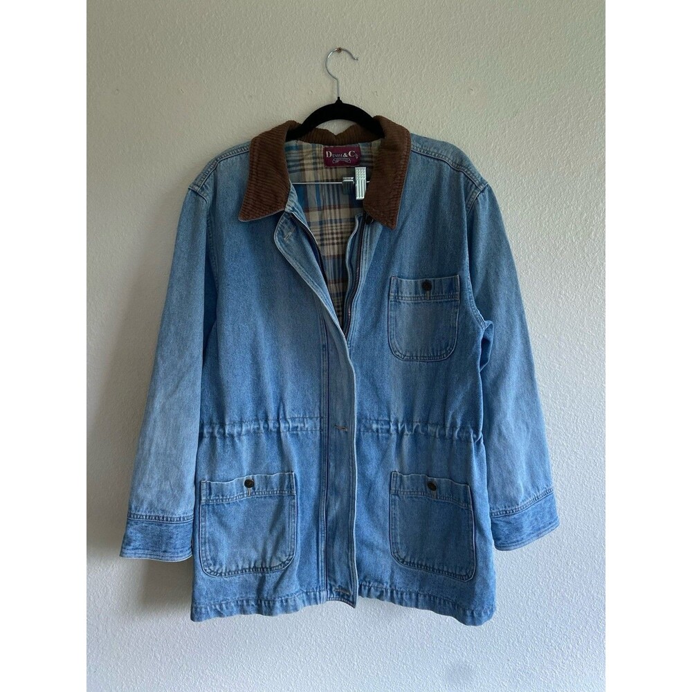 Vintage Denim & Co Chore Coat Jacket Size Medium Outdoor Ranch Plaid